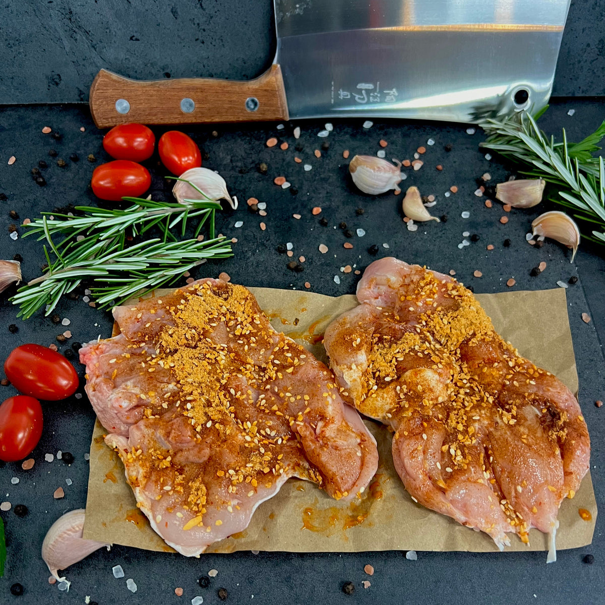 1kg Chicken Thigh Steaks Marinated